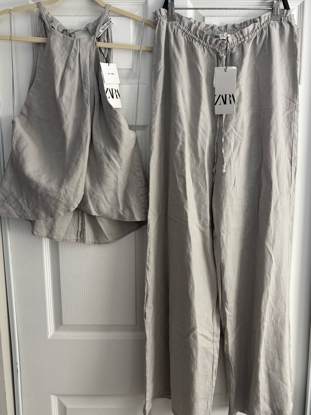 Zara Linen Halter Top & Linen Palazzo Pants - Picture 5 of 7
